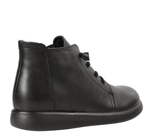 Ghete casual, dama, PASS COLLECTION, J970016A negru, piele naturala